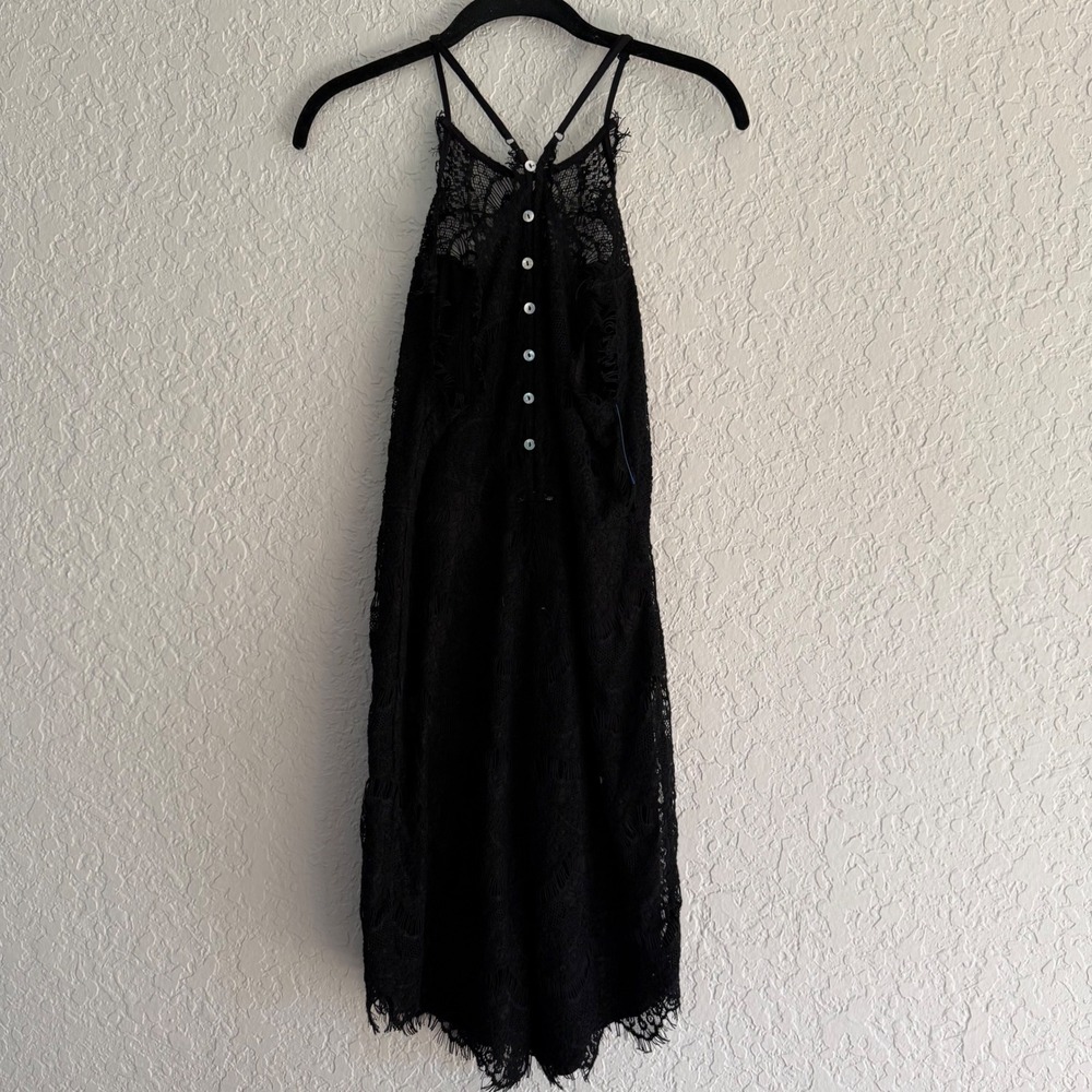 Free People She's Got it Black lace mini dress sleeveless backless sexy - Picture 8 of 16